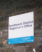 Registry Office sign